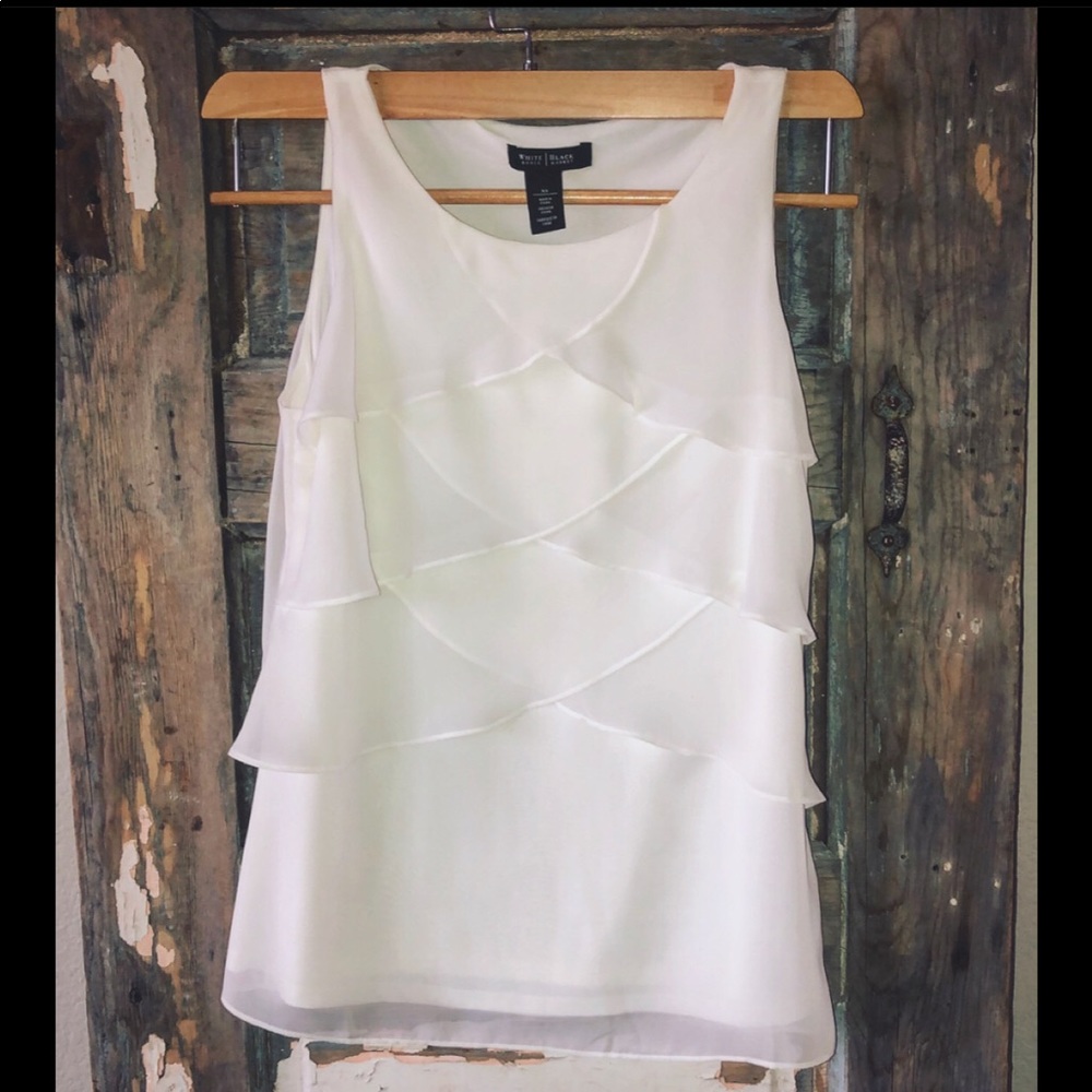White House Black Market White Layered Tank XS